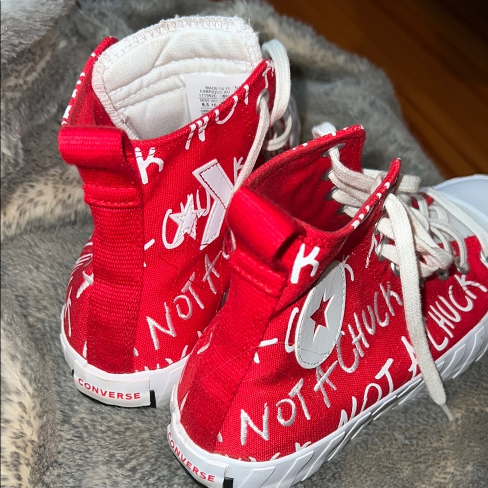 Converse Red Graphic High-Tops - Picture 3 of 4